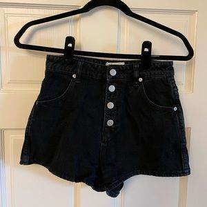 Rollas black button up shorts